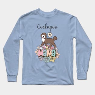 White and Chocolate Brown Cockapoo Mama 2 Long Sleeve T-Shirt